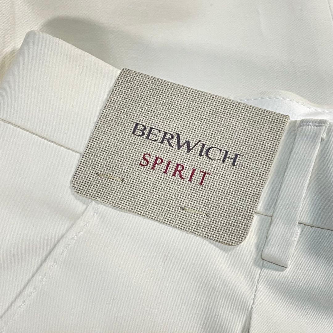新品 タグ付き Berwich Sake 1P タック スラックス クリーム色