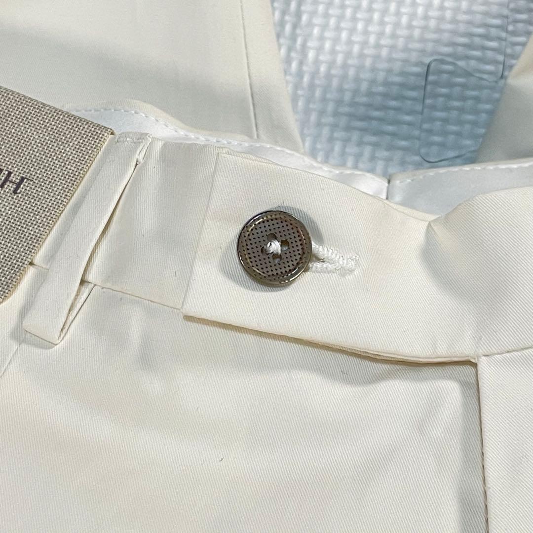 新品 タグ付き Berwich Sake 1P タック スラックス クリーム色