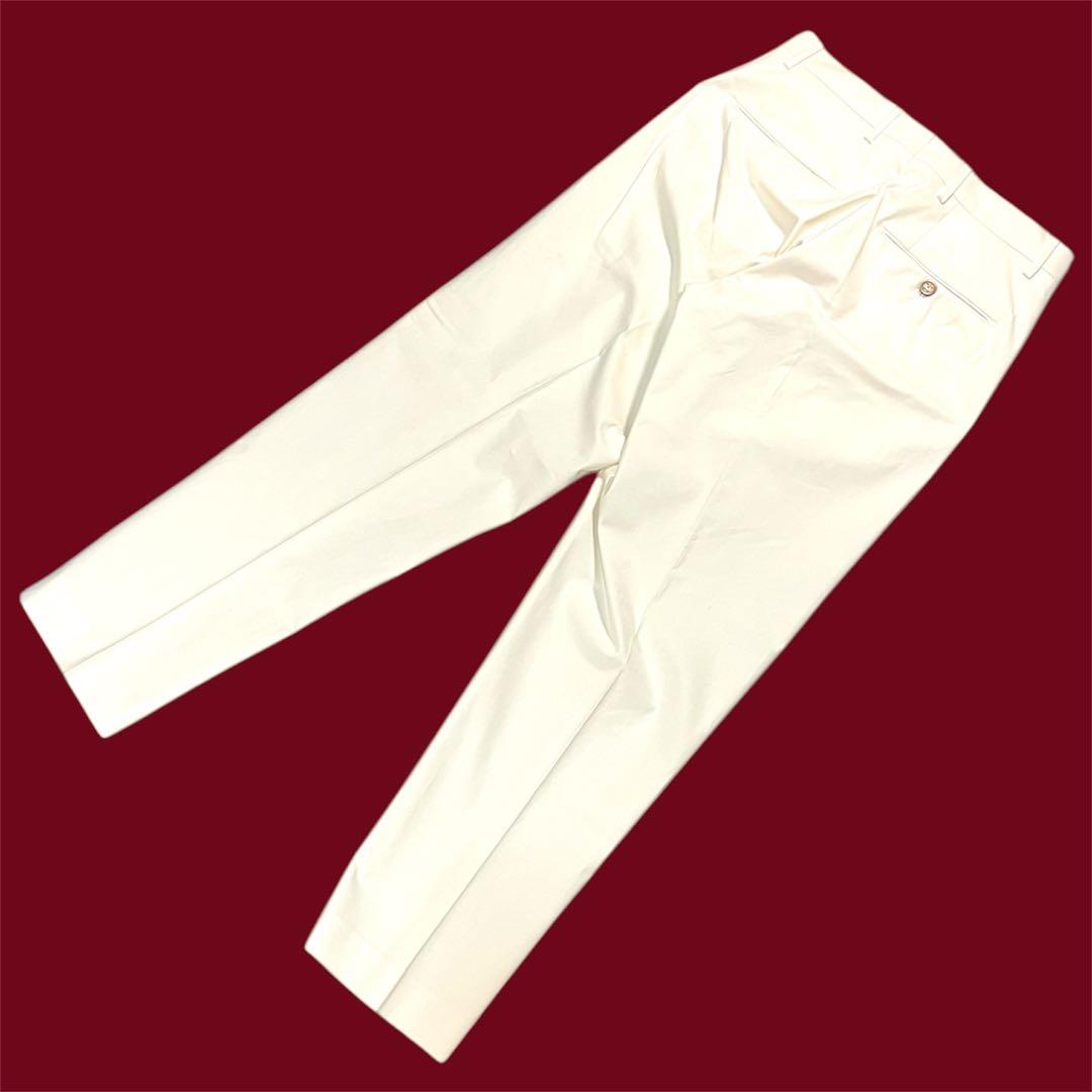 新品 タグ付き Berwich Sake 1P タック スラックス クリーム色