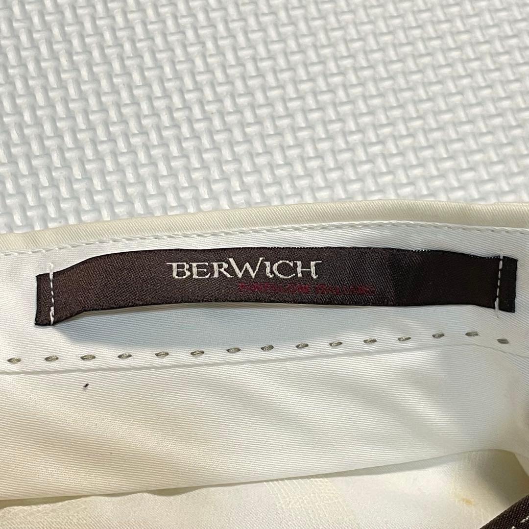 新品 タグ付き Berwich Sake 1P タック スラックス クリーム色