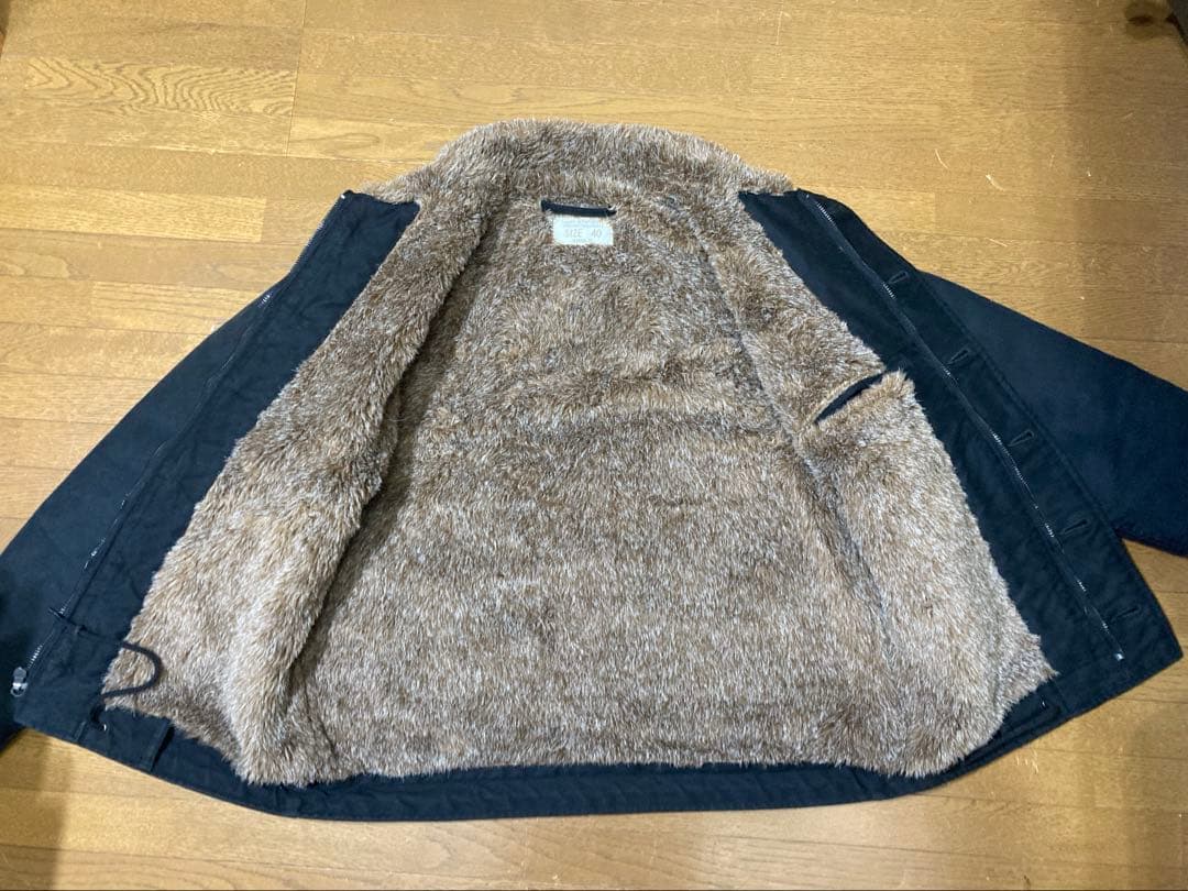 HOUSTON ヒューストン N1 デッキジャケット　レギュラーフィット黒　40