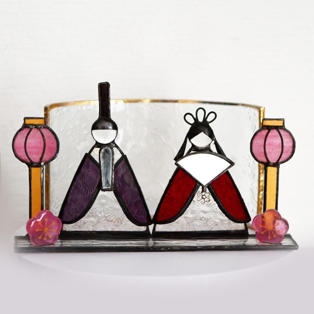 まるもち　ステンドグラス　お雛様　お月見