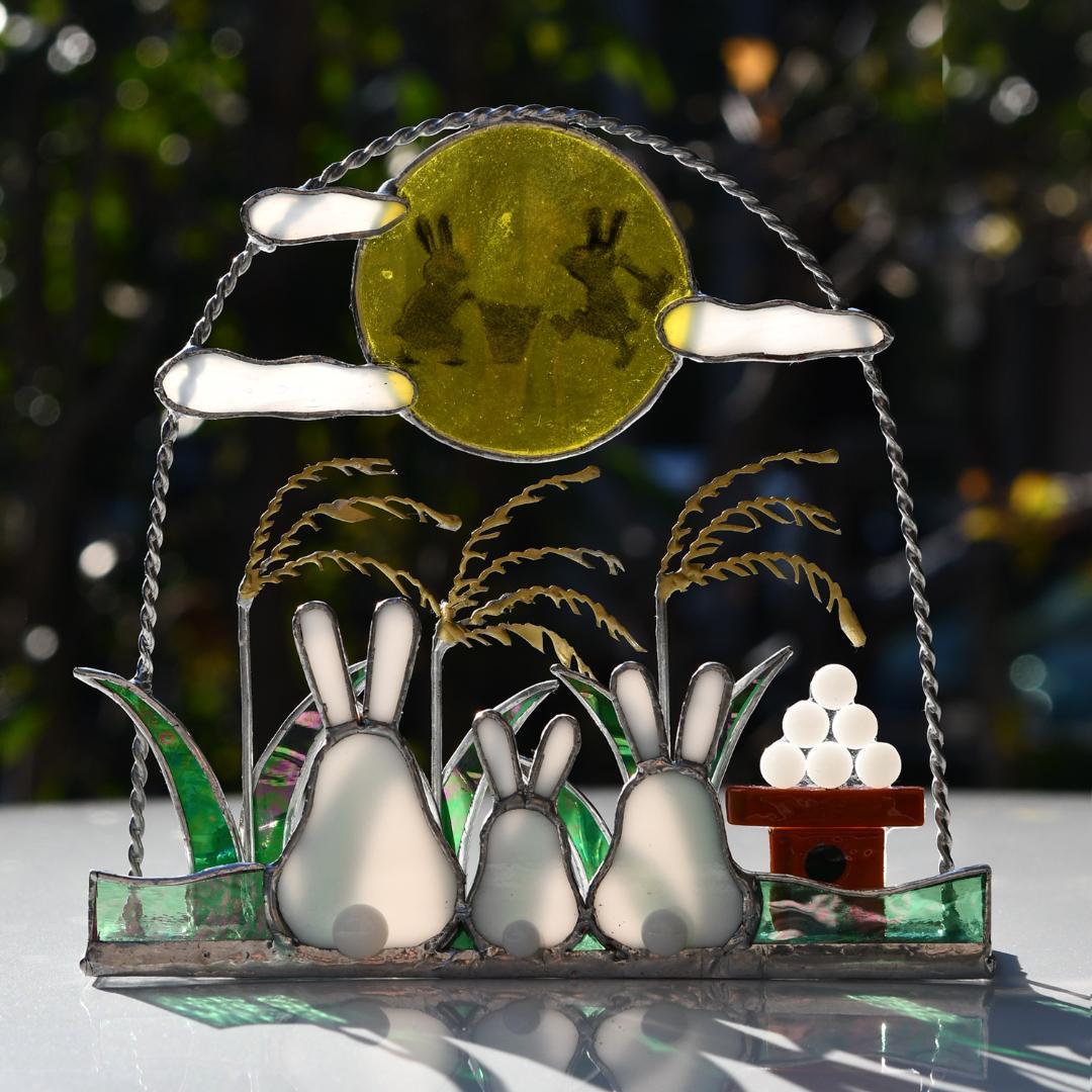 まるもち　ステンドグラス　お雛様　お月見