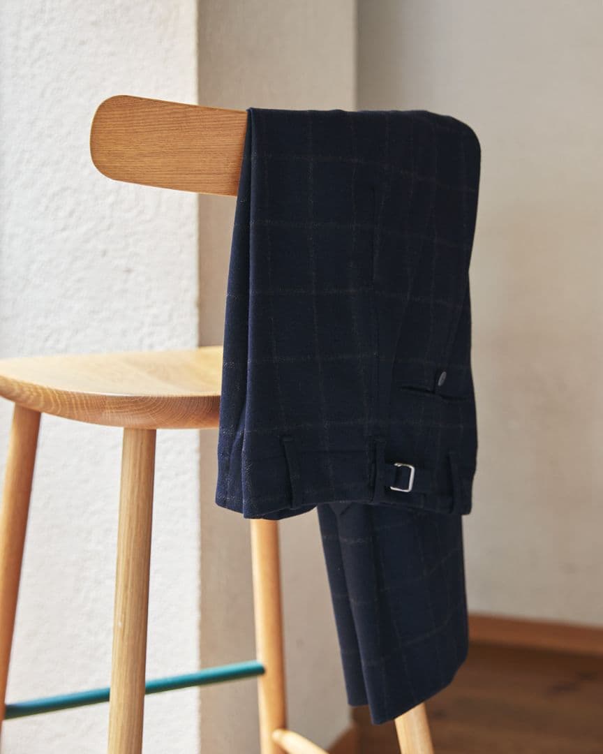 ブリティッシュメイド　ネイビー×グレーチェック　セレモニーパンツ