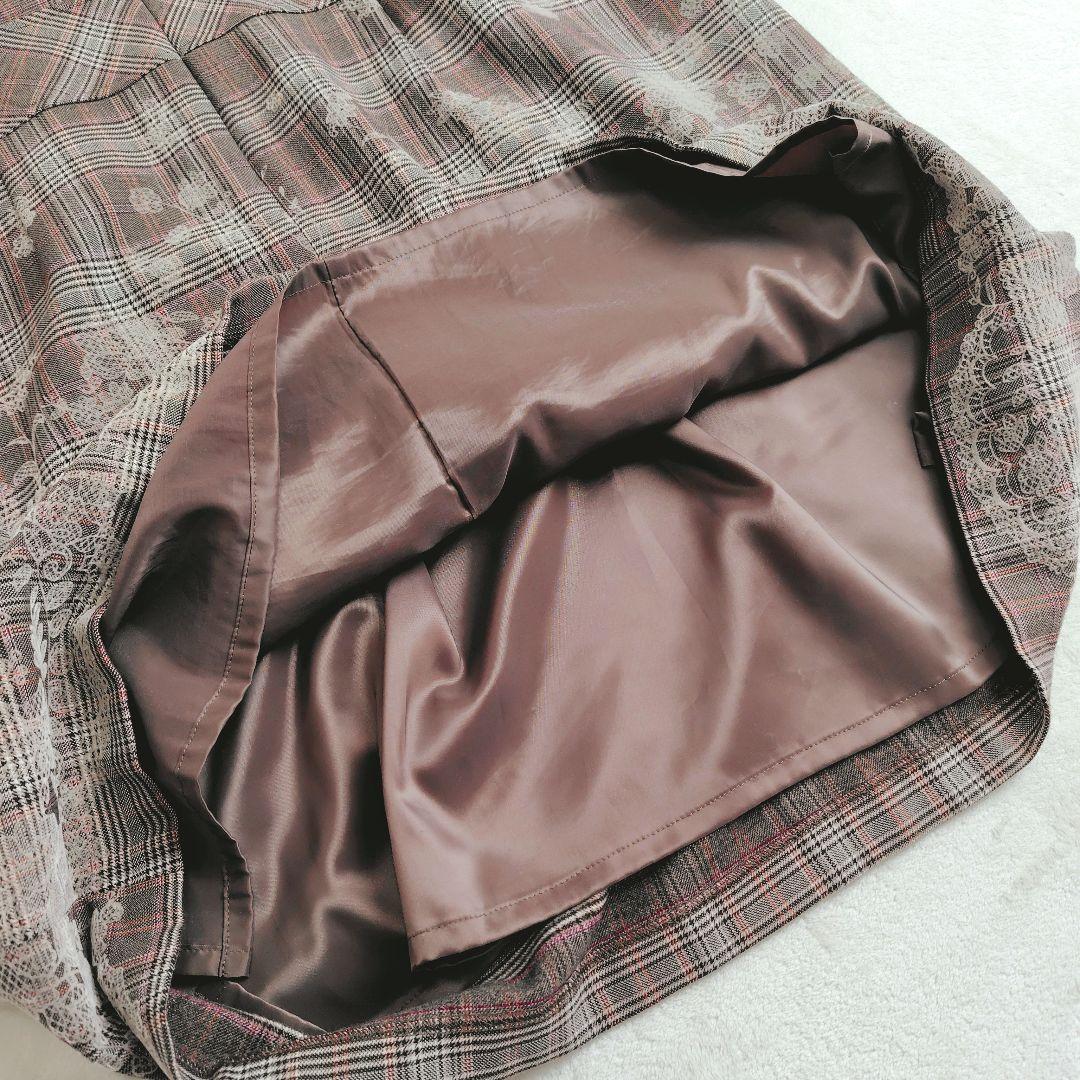 極美品✨ローズティアラ チェック柄 ワンピース パール 刺繍 大きいサイズ