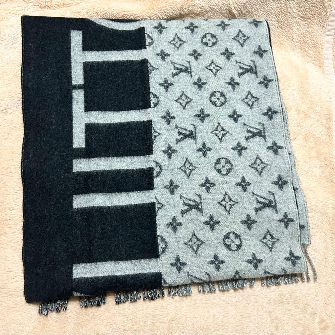 ルイヴィトン　カシミヤ　マフラーエシャルプ LVスプリット　リバーシブル