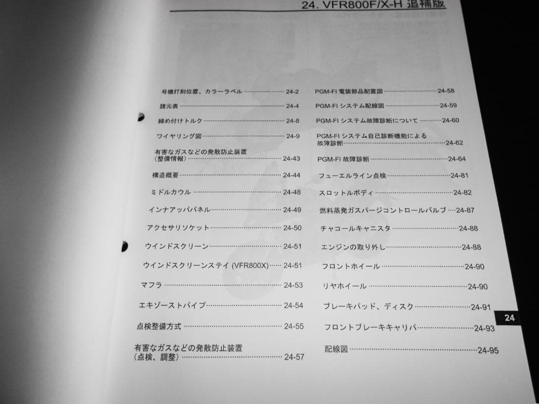 良品！ホンダ VFR800F 〔RC-79〕サービスマニュアル・追補版セット