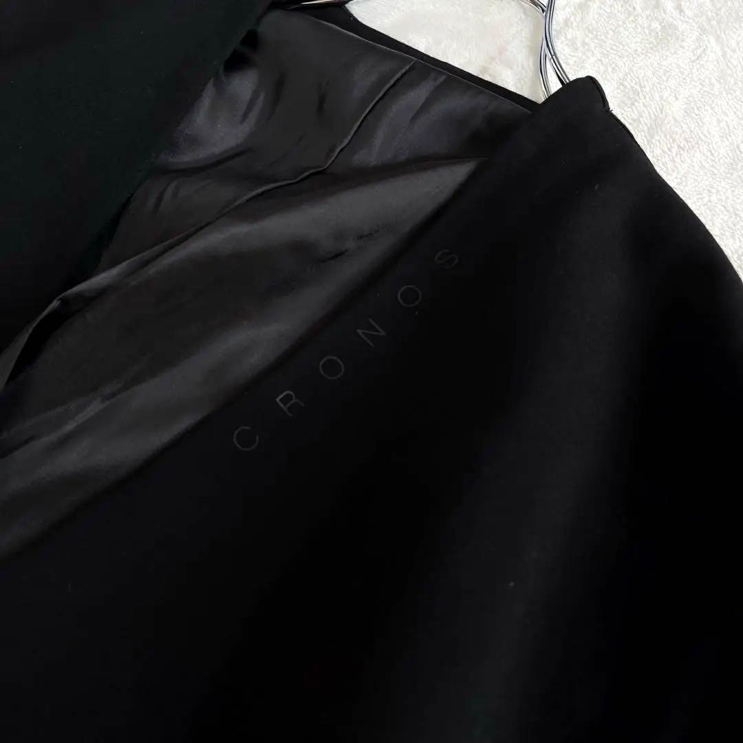 ごうCRONOS ノーカラージャケット 42 XL 黒 テーラード