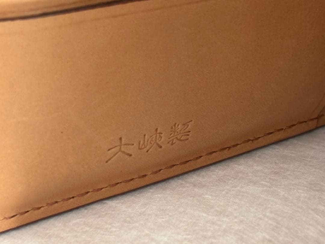 予約あり、大峡製鞄 ブライドル ダークブラウン 二つ折り財布 新品