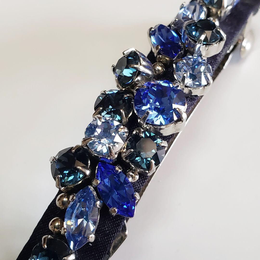 新品未使用　コンプレックスビズ ビジュー ブルー　バレッタ ヘアアクセサリー