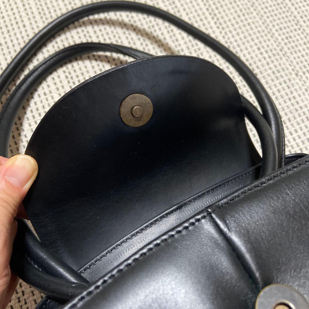 シビラ　本革　レザー　2way ショルダーバッグ　斜めがけ　ハンドバッグ　黒