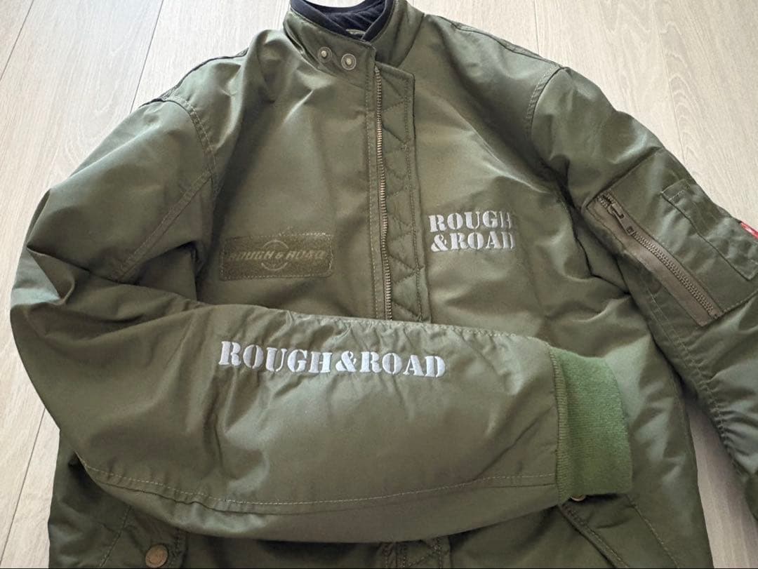 試着のみROUGH&ROAD バイクジャケット サイズ Lオリーブグリーン