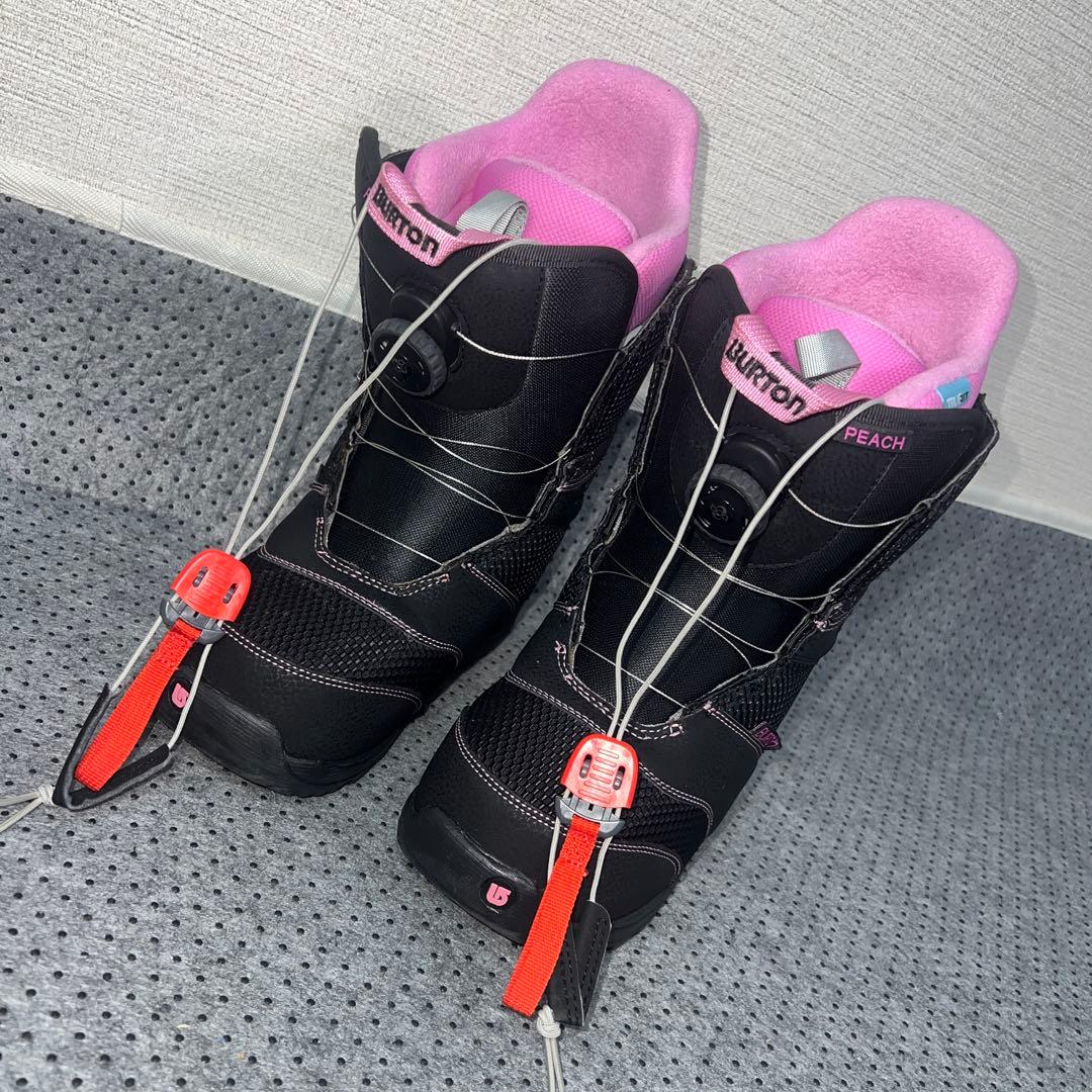 数回使用 24cm BURTON PEACH BOA スノーボードブーツ