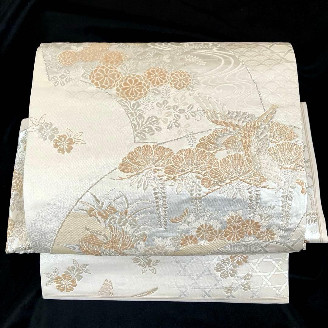 袋帯　ワンタッチ作り帯　マジックテープ　二重太鼓　正絹【美保姿】付け帯　全通柄