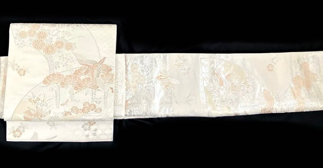 袋帯　ワンタッチ作り帯　マジックテープ　二重太鼓　正絹【美保姿】付け帯　全通柄