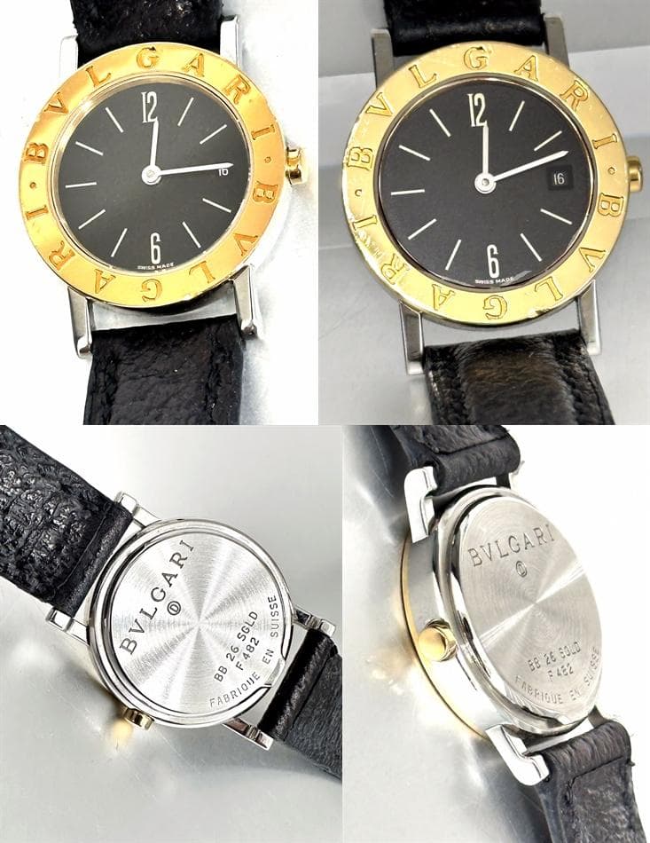 BVLGARI　ブルガリ　デイト　K18　BB26SGLD　時計　純正　黒