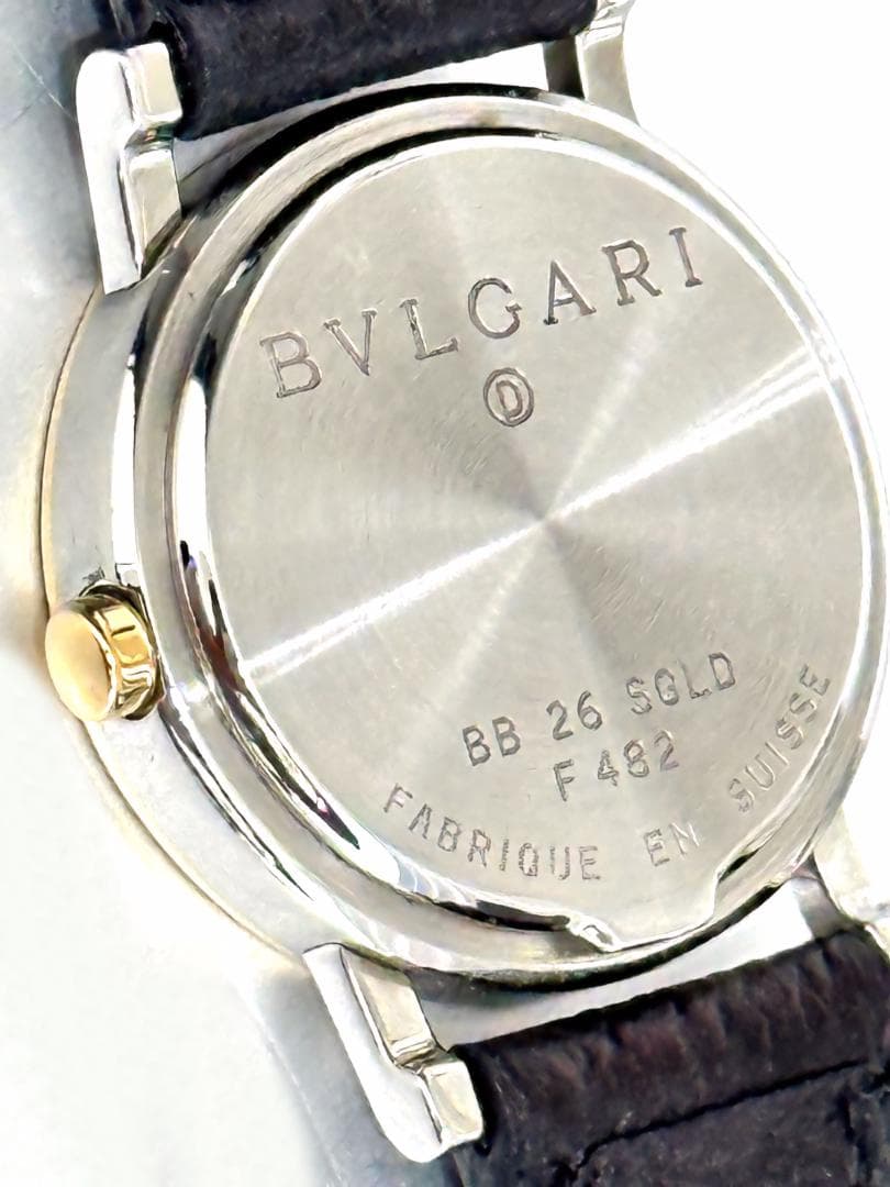 BVLGARI　ブルガリ　デイト　K18　BB26SGLD　時計　純正　黒