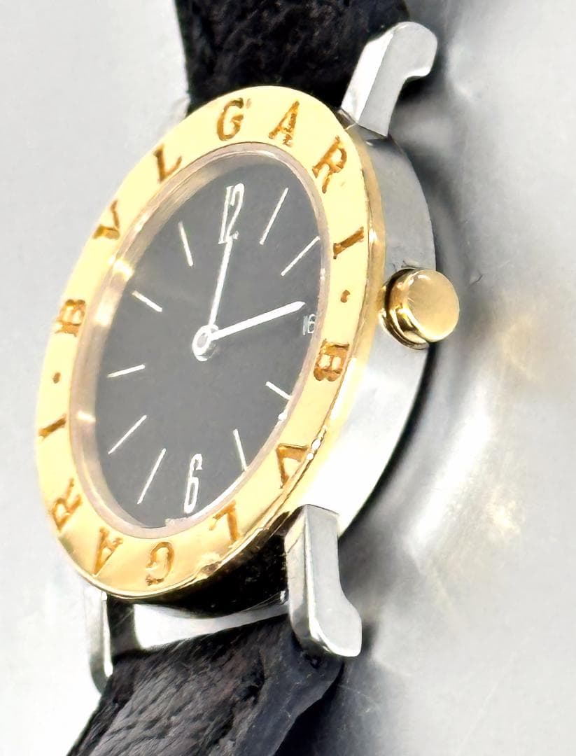 BVLGARI　ブルガリ　デイト　K18　BB26SGLD　時計　純正　黒