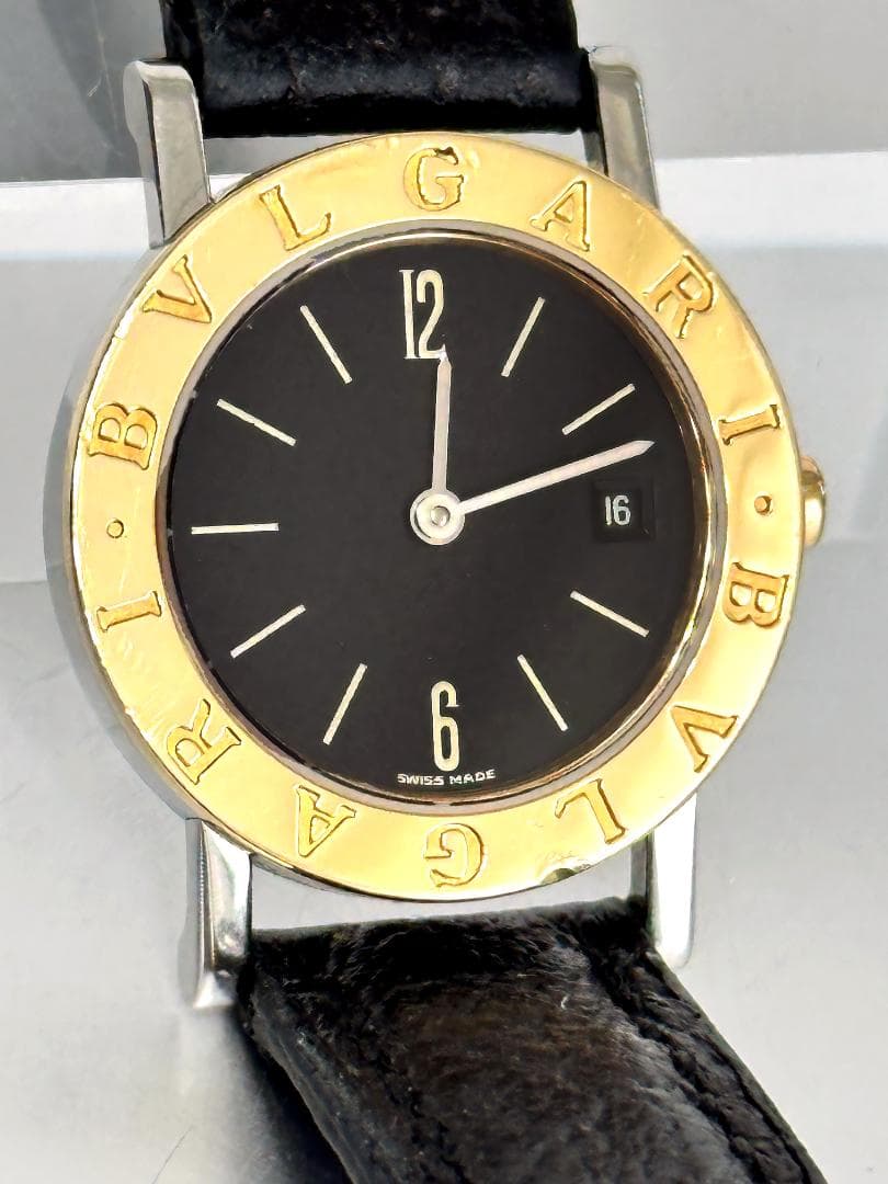 BVLGARI　ブルガリ　デイト　K18　BB26SGLD　時計　純正　黒