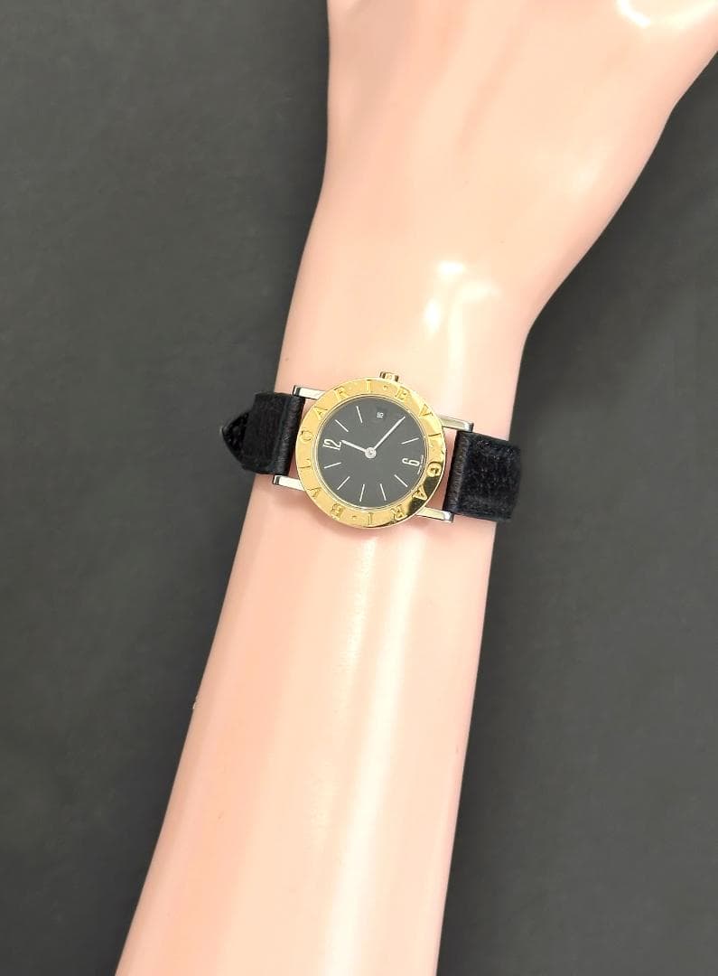 BVLGARI　ブルガリ　デイト　K18　BB26SGLD　時計　純正　黒