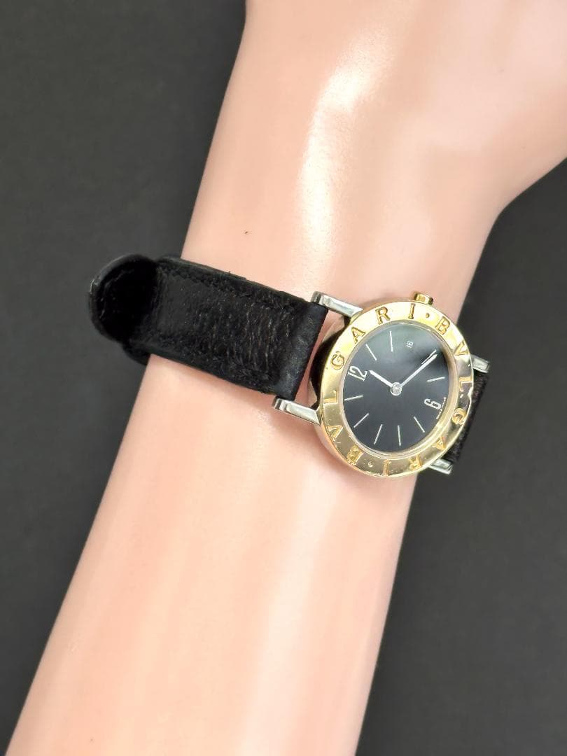 BVLGARI　ブルガリ　デイト　K18　BB26SGLD　時計　純正　黒