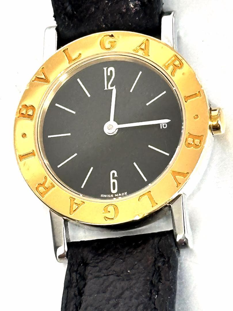 BVLGARI　ブルガリ　デイト　K18　BB26SGLD　時計　純正　黒