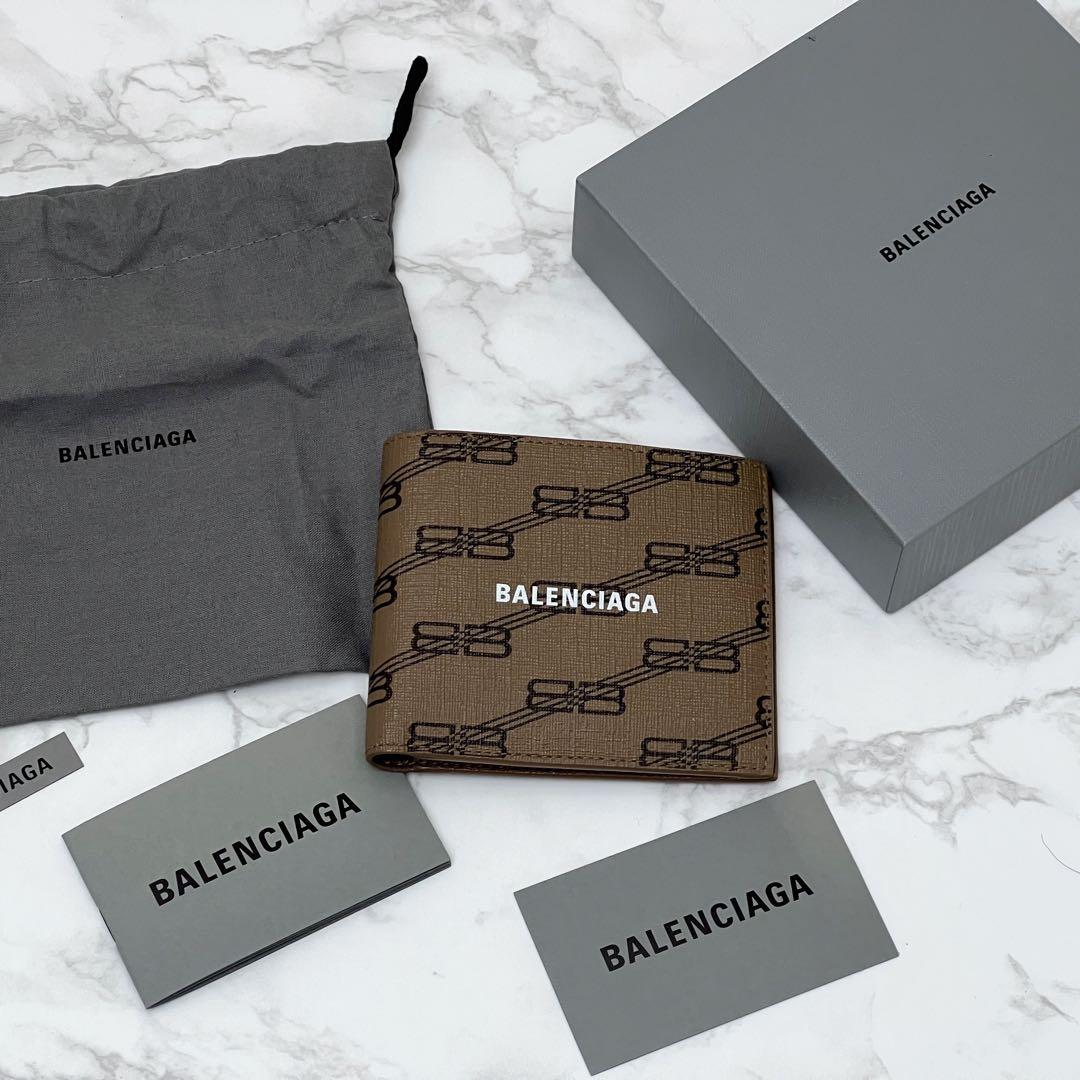 極美品 バレンシアガ シグネチャースクエアフォールドウォレット 折り財布