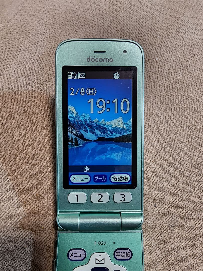ドコモ らくらくホン F-02J 4G 充電器付き