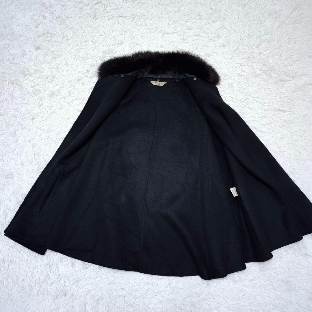 【極美品】ダーマコレクション カシミヤ100% ミンク毛皮 ポンチョ黒 L