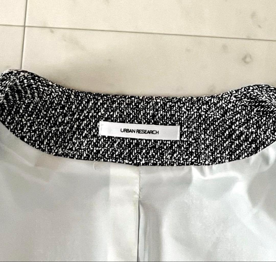 25SS＊試着のみ＊ドアーズ ツイードノーカラージャケット ブラック系 長袖