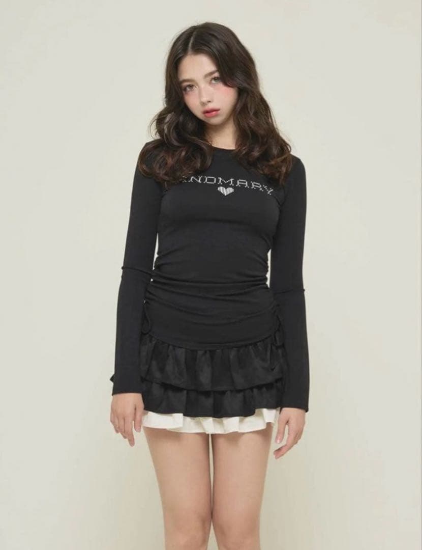 スカート andmary Mel gather skirt black M