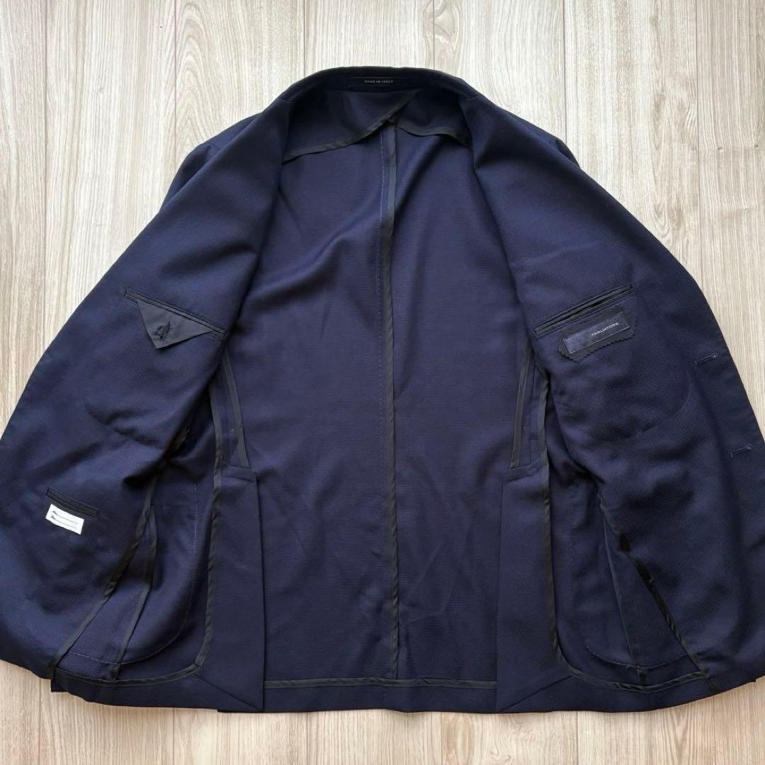 【美品】タリアトーレ アンコンジャケット ブレザー ホップサック ネイビー 48