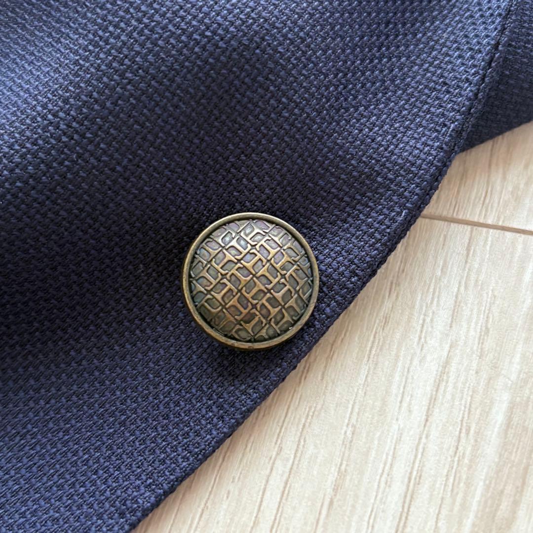 【美品】タリアトーレ アンコンジャケット ブレザー ホップサック ネイビー 48