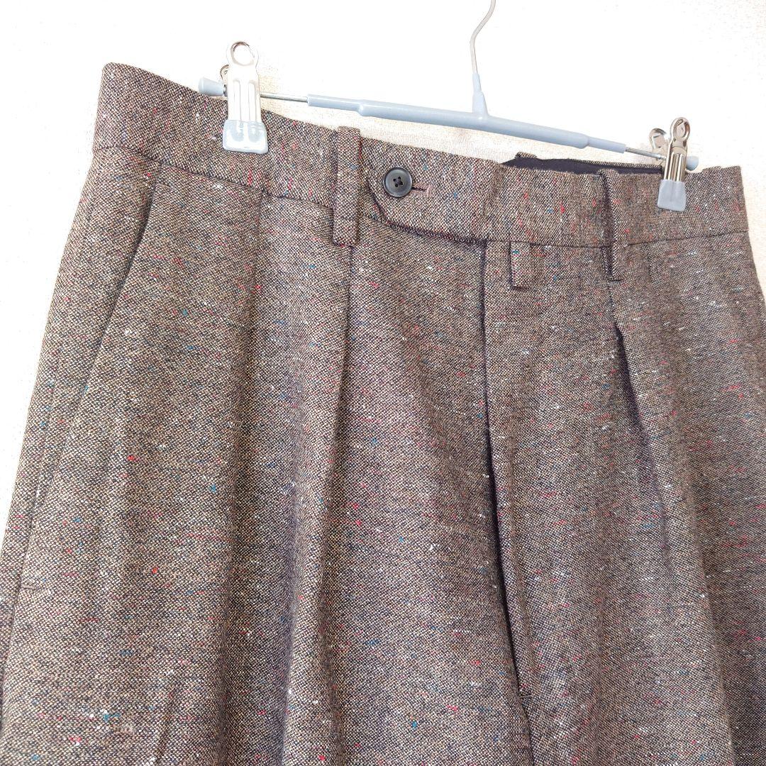 ADAM ET ROPE' ハードクロス 2プリーツ スラックス