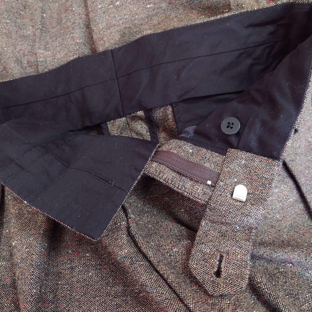 ADAM ET ROPE' ハードクロス 2プリーツ スラックス