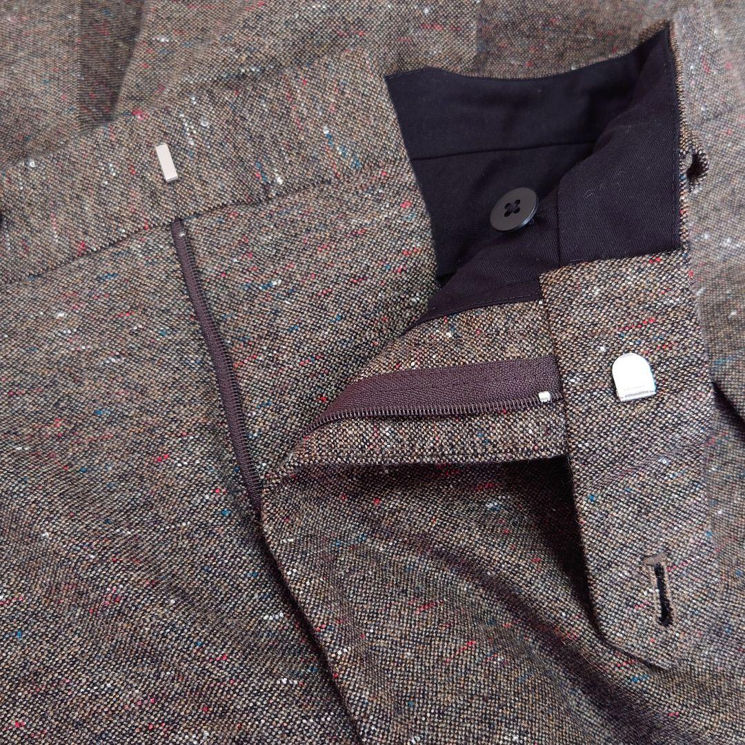 ADAM ET ROPE' ハードクロス 2プリーツ スラックス