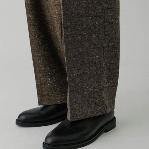 ADAM ET ROPE' ハードクロス 2プリーツ スラックス