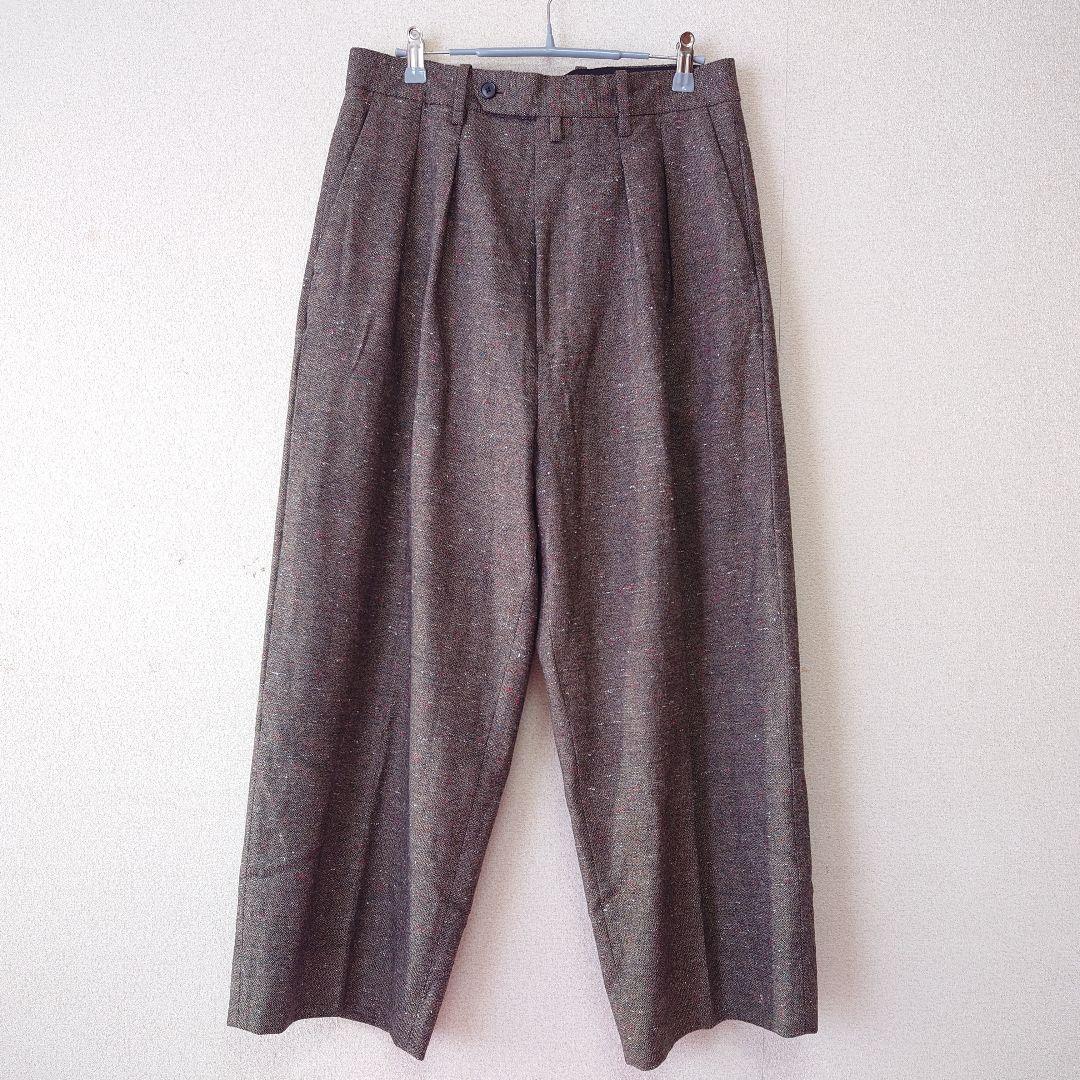 ADAM ET ROPE' ハードクロス 2プリーツ スラックス