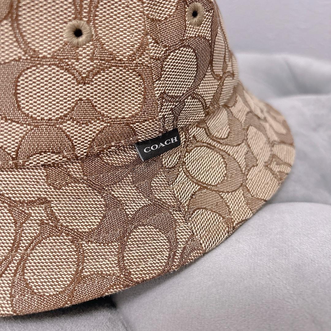 最終値下！ COACH シグネチャー ジャガード バケハ カーキ ベージュ 帽子