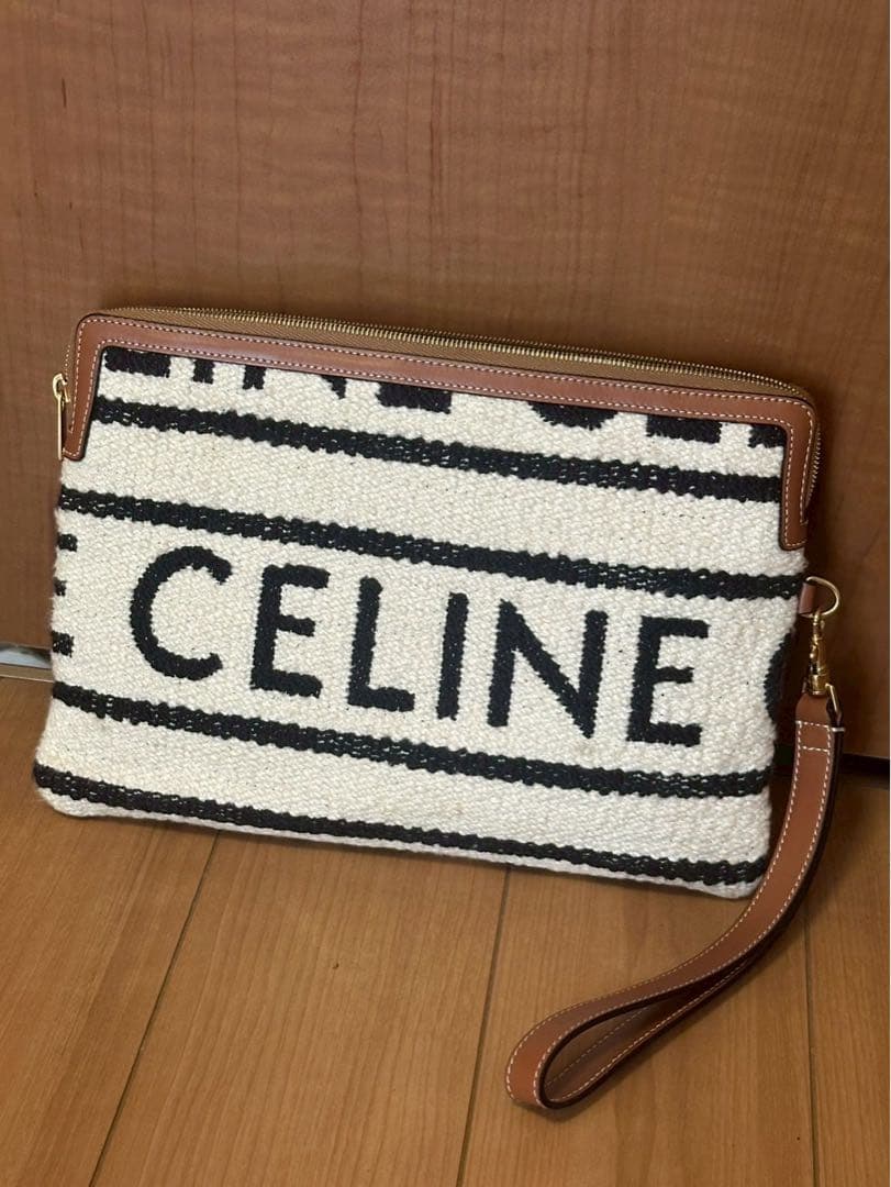 CELINE クラッチバッグ アイボリー/ブラック