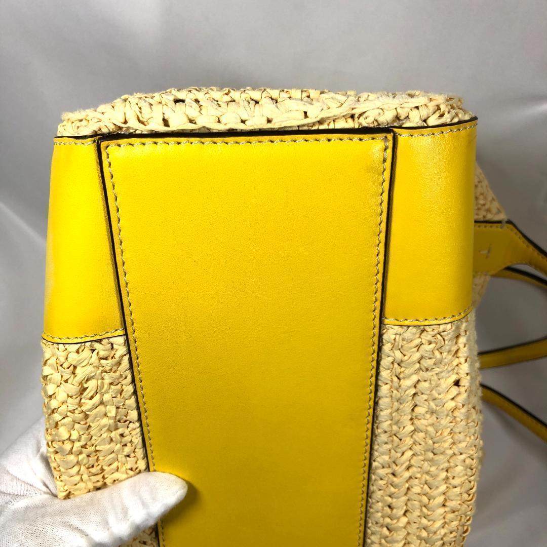 Tory Burch Ella かごバッグ トート ストローレザー イエロー