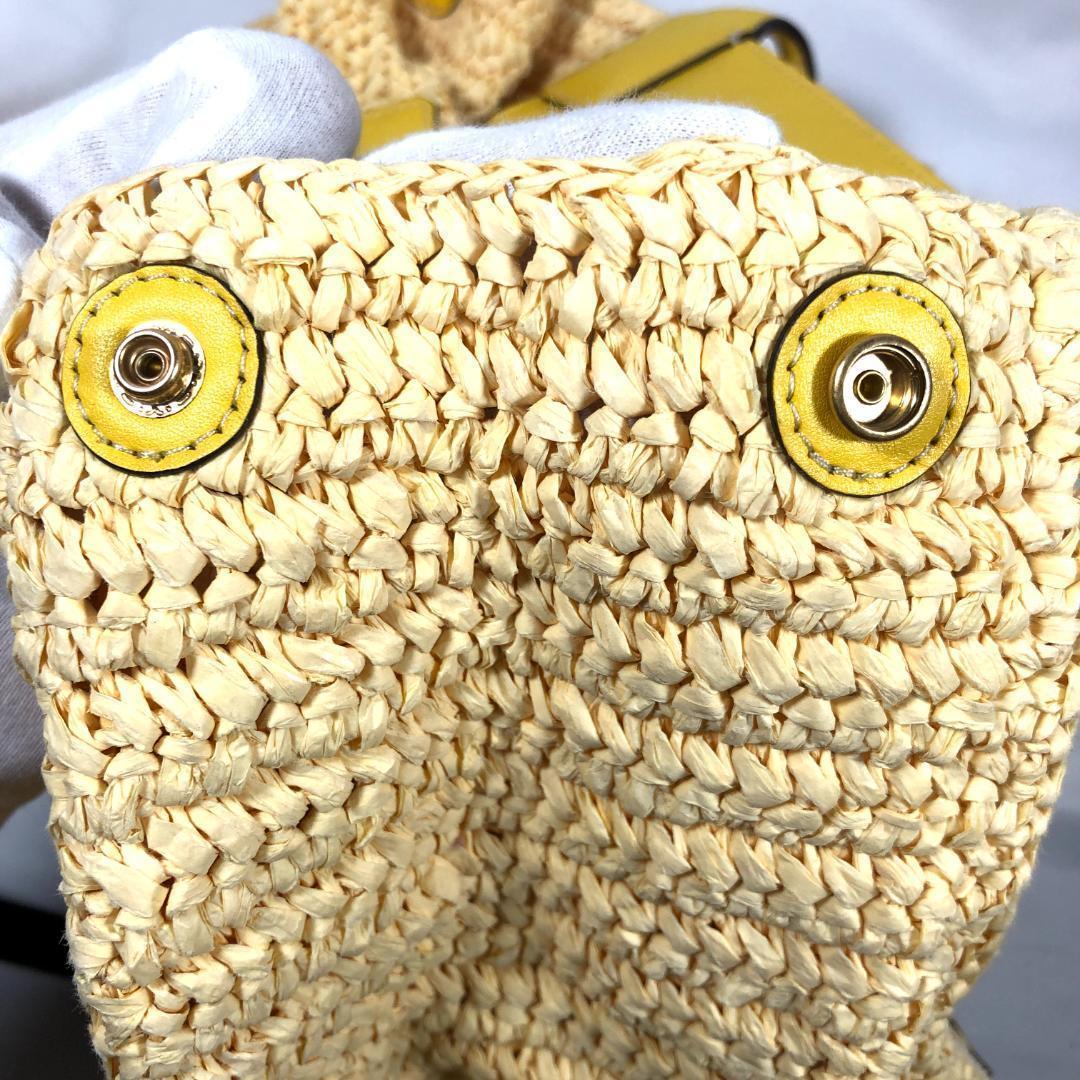 Tory Burch Ella かごバッグ トート ストローレザー イエロー