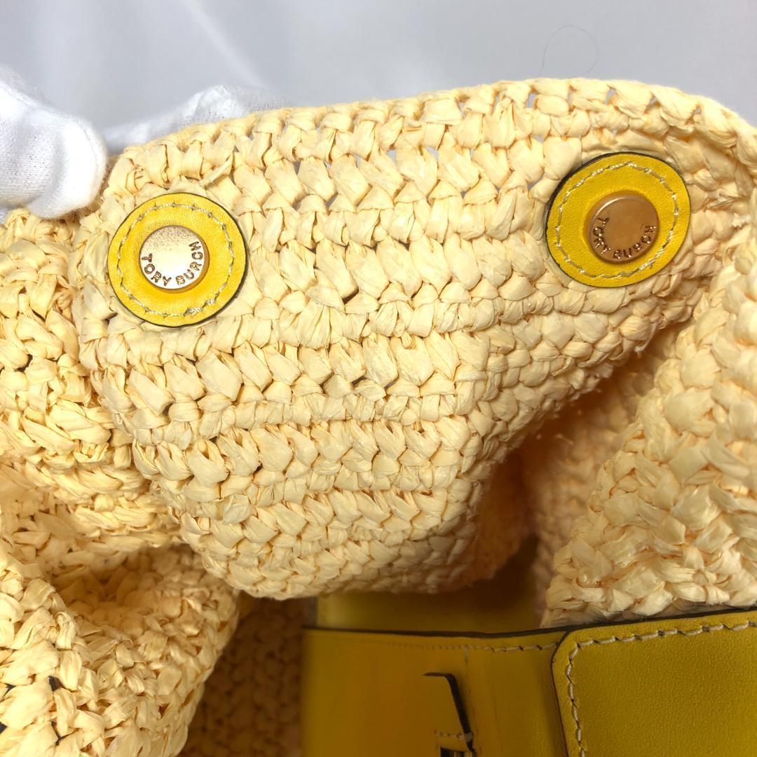Tory Burch Ella かごバッグ トート ストローレザー イエロー