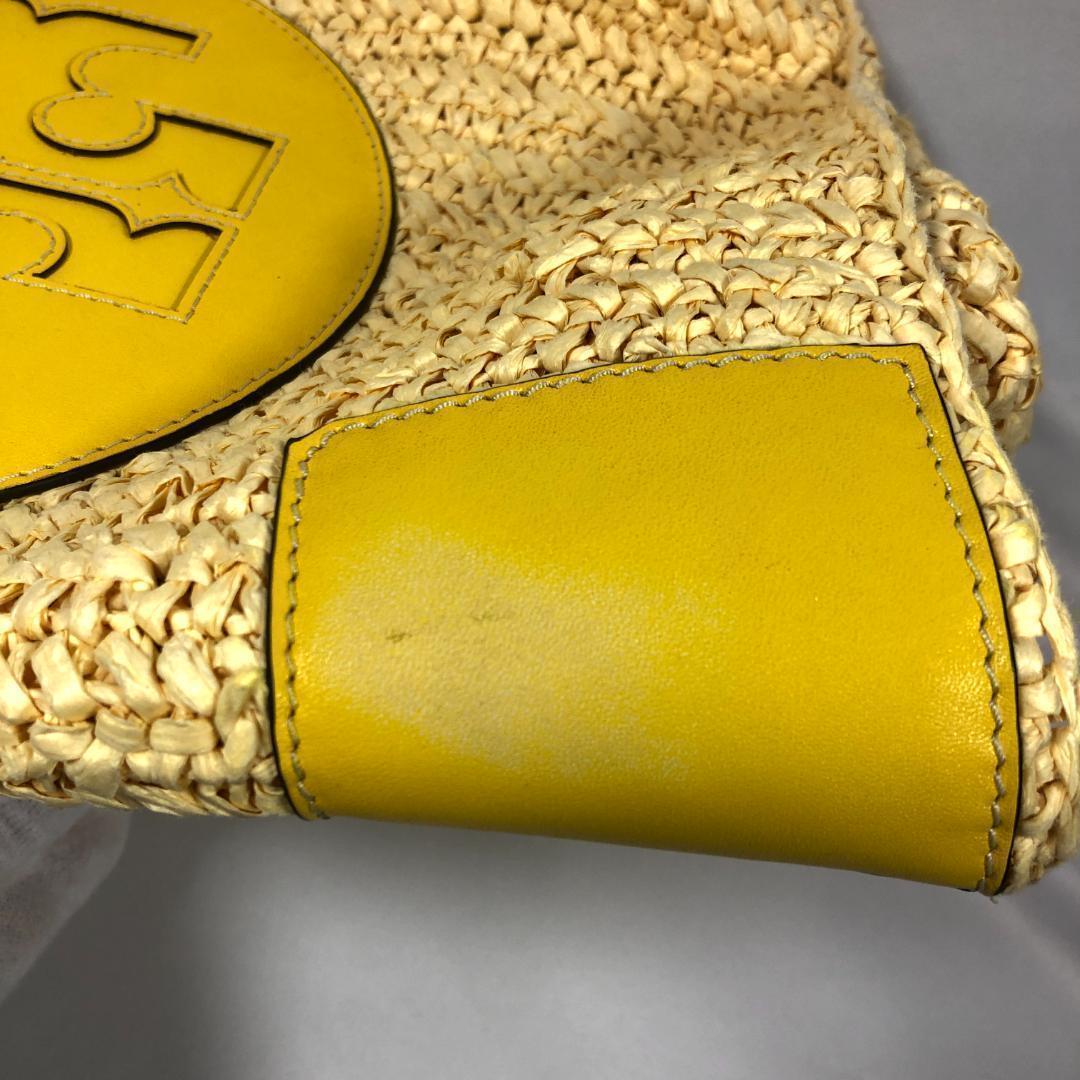 Tory Burch Ella かごバッグ トート ストローレザー イエロー