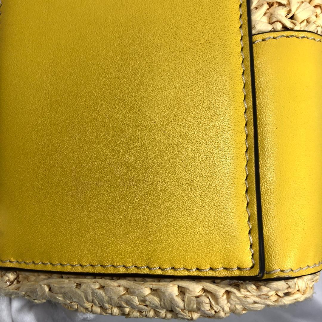 Tory Burch Ella かごバッグ トート ストローレザー イエロー