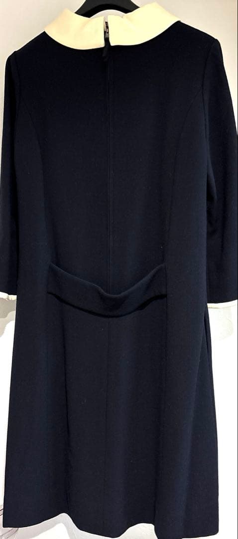 FOXEY ネイビー ワンピース 3/4袖