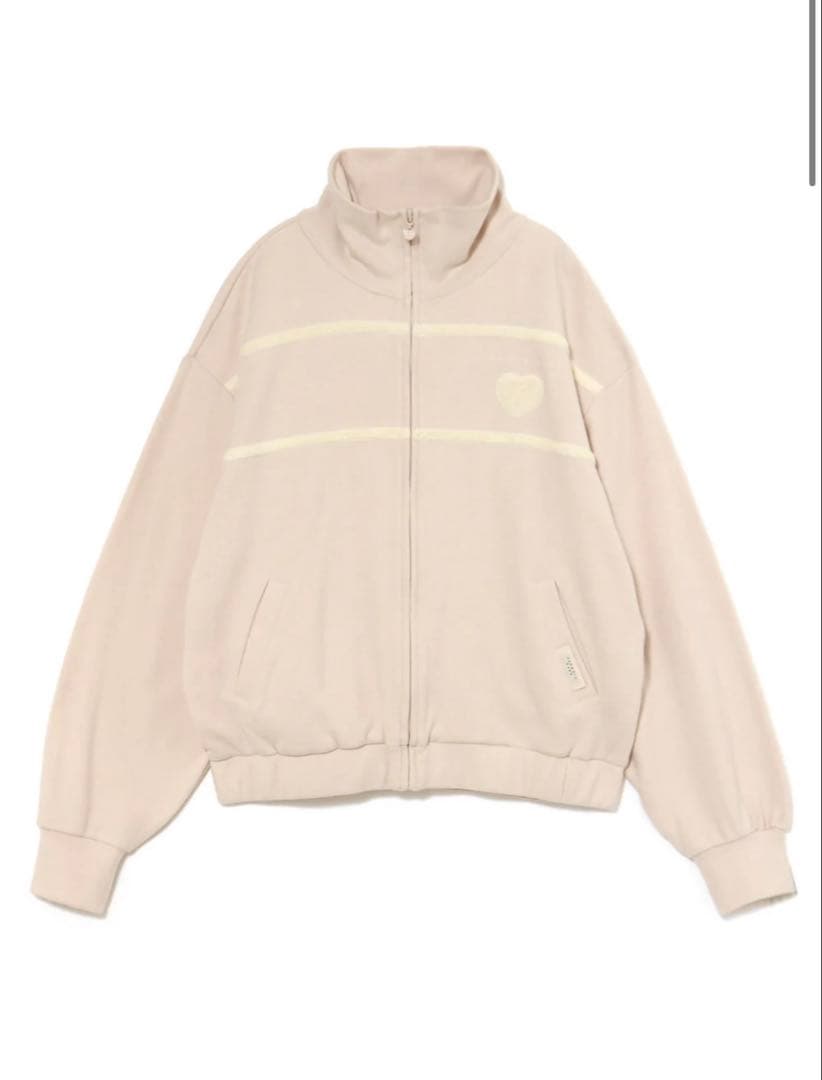 トップス andmary Milky pile heart zip tops