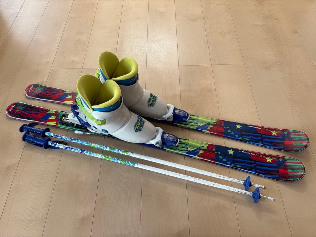 キッズ スキー板＆ブーツ スキーセット 7点