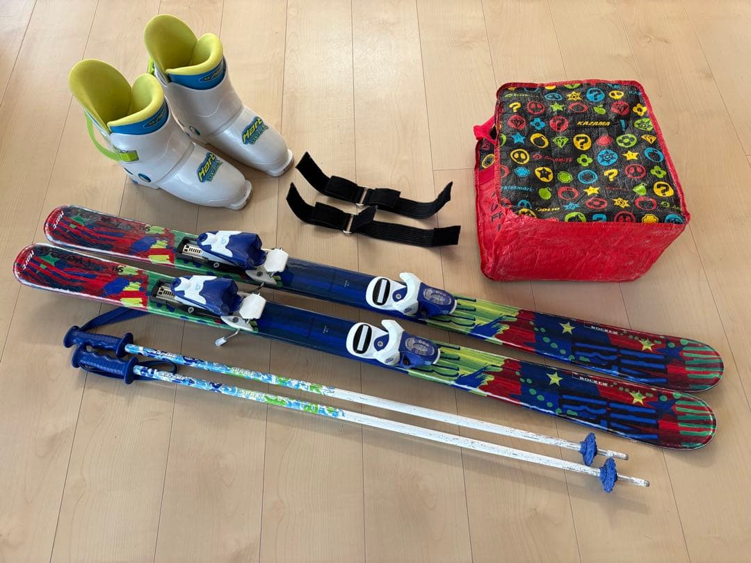 キッズ スキー板＆ブーツ スキーセット 7点