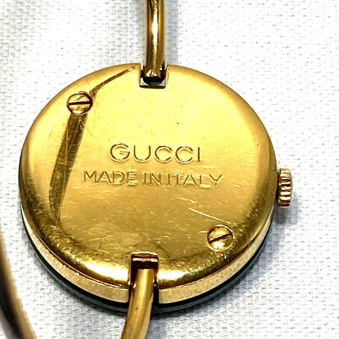 【稼働品】GUCCI 腕時計　チェンジベゼル　ヴィンテージ　緑赤　ラウンド